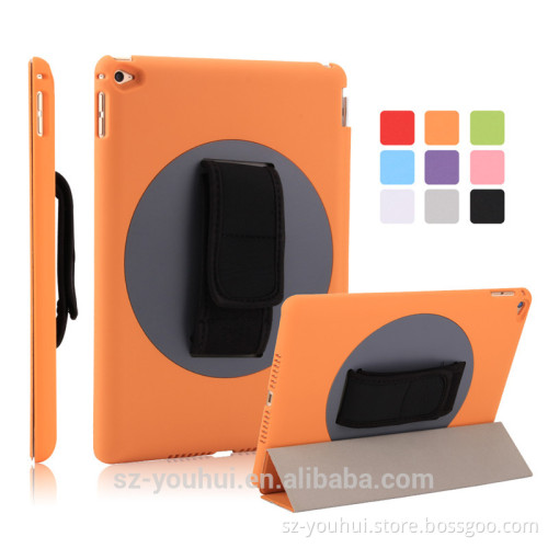 High Quality Tripled Folded 360 Degree Rotating Flip Cover Smart Magnetic Case for iPad Air 2 for iPad 6